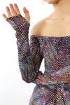 Mirrored Trumpet Flare Catsuit XS/S
