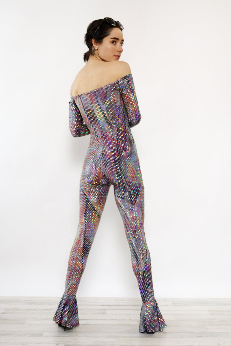 Mirrored Trumpet Flare Catsuit XS/S