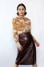 Brick Leather Skirt XS