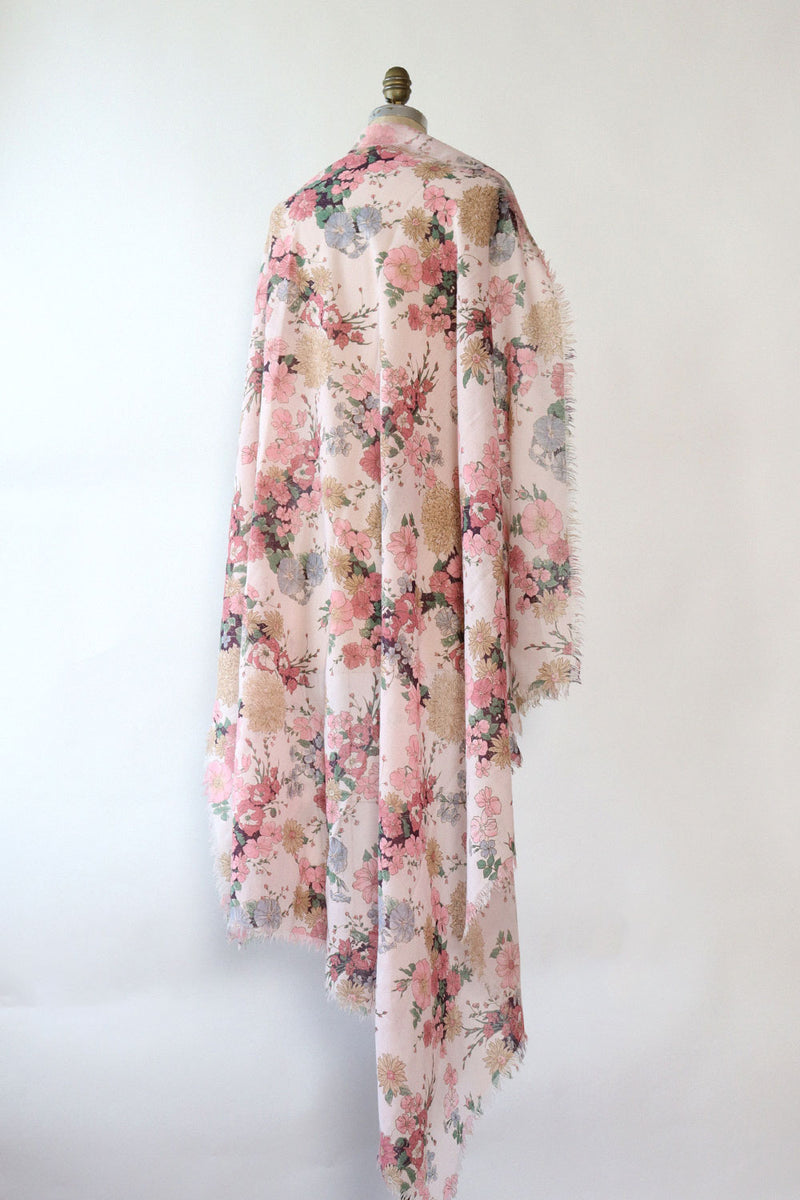 Carnation Floral Wool Shawl