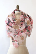 Carnation Floral Wool Shawl