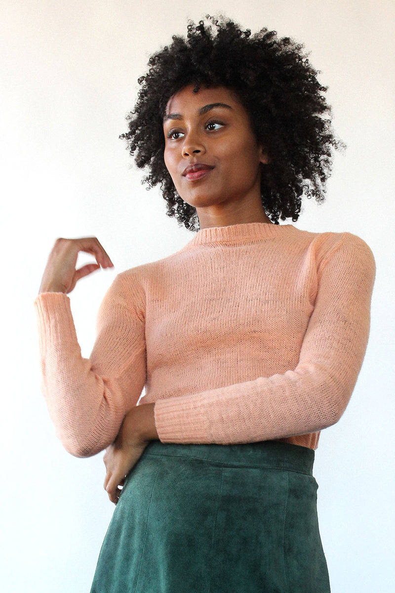 Peachy Pink Wool Sweater XS-M