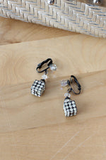 Rhinestone Dice Clip-on Earrings