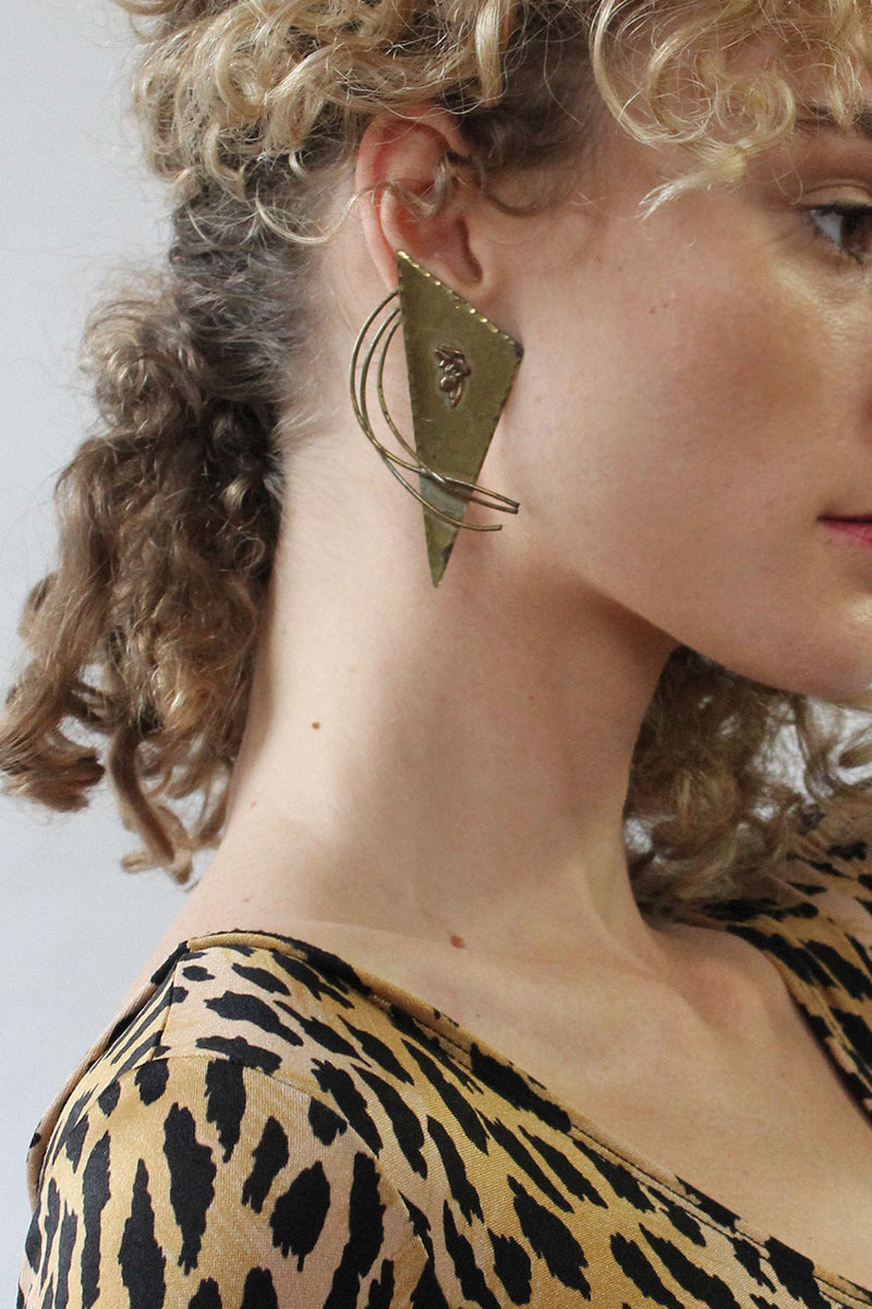 Avant Brass Statement Earrings