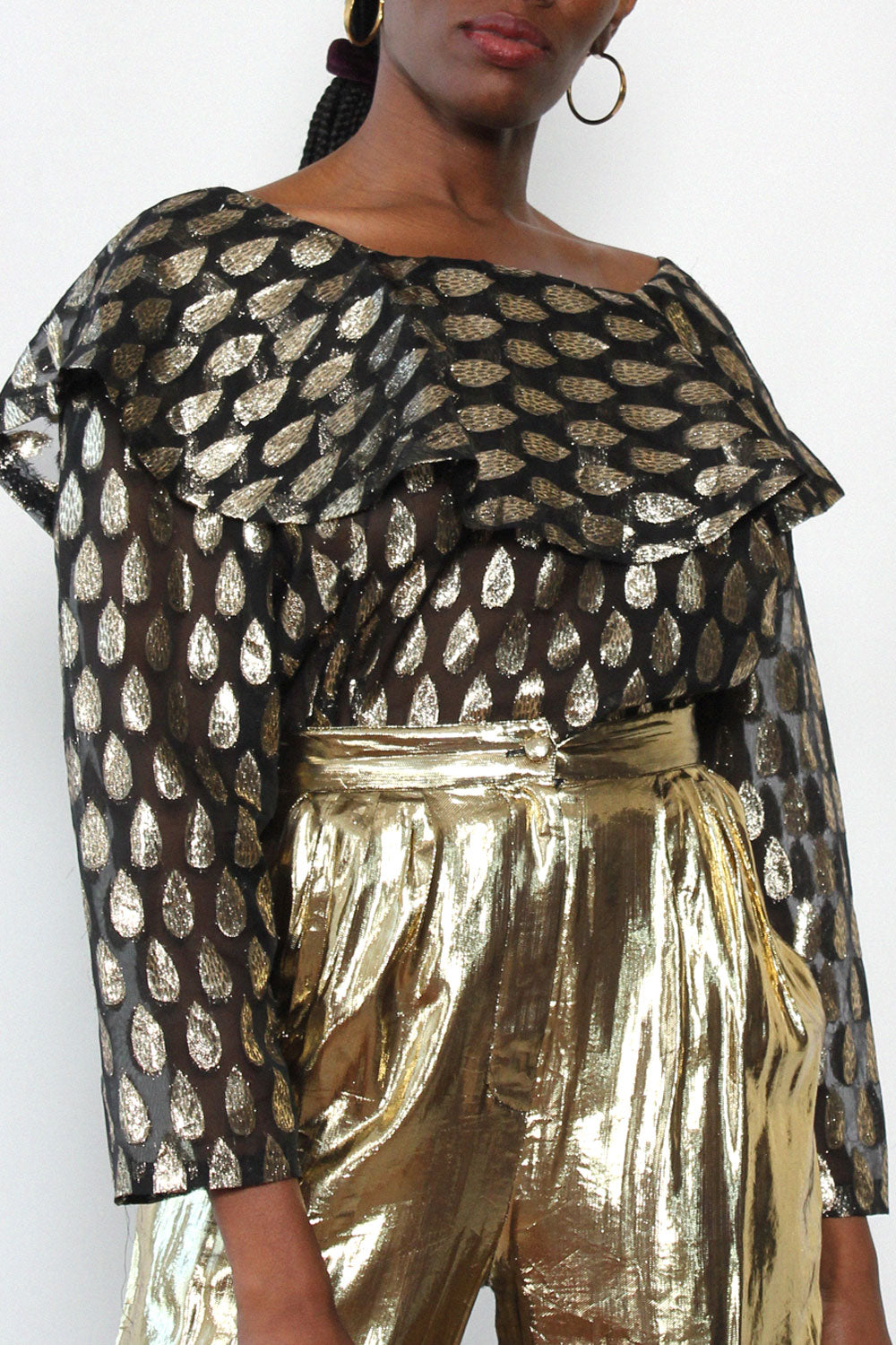 Golden Drop Sheer Blouse M/L