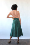 Olive Suede Midi Skirt M