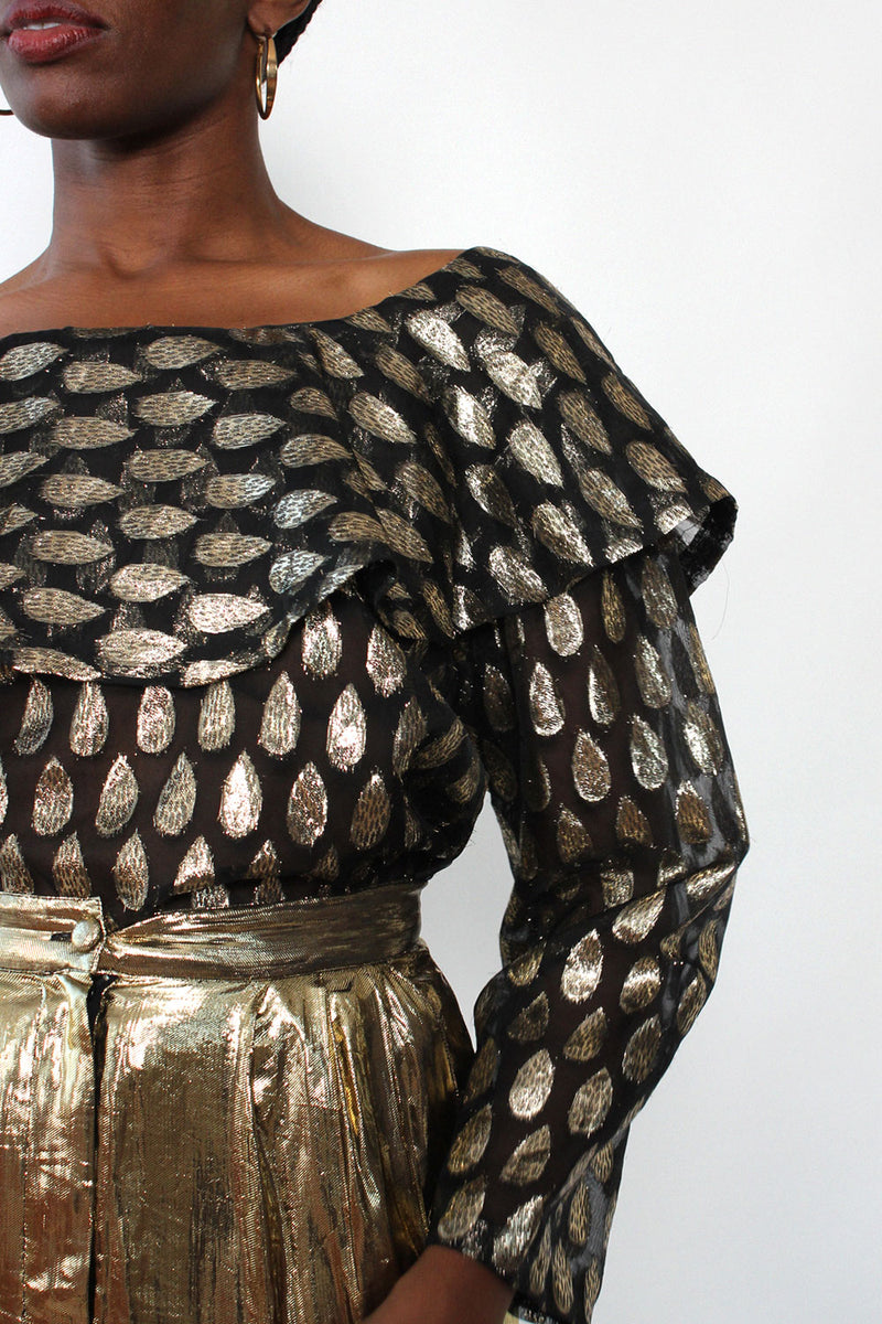 Golden Drop Sheer Blouse M/L
