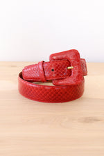 Ruby Red Snakeskin Belt