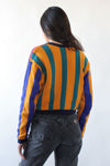 Striped Cotton Crop Cardigan S/M