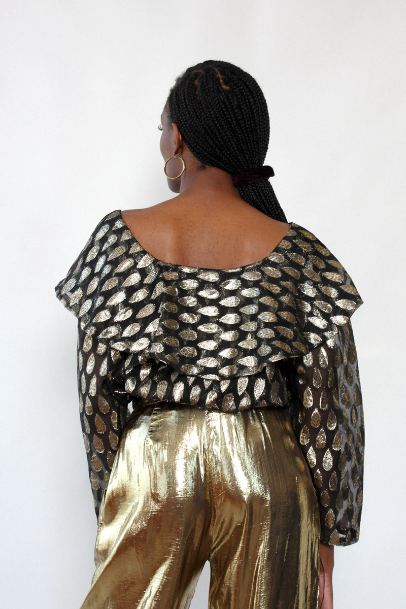 Golden Drop Sheer Blouse M/L