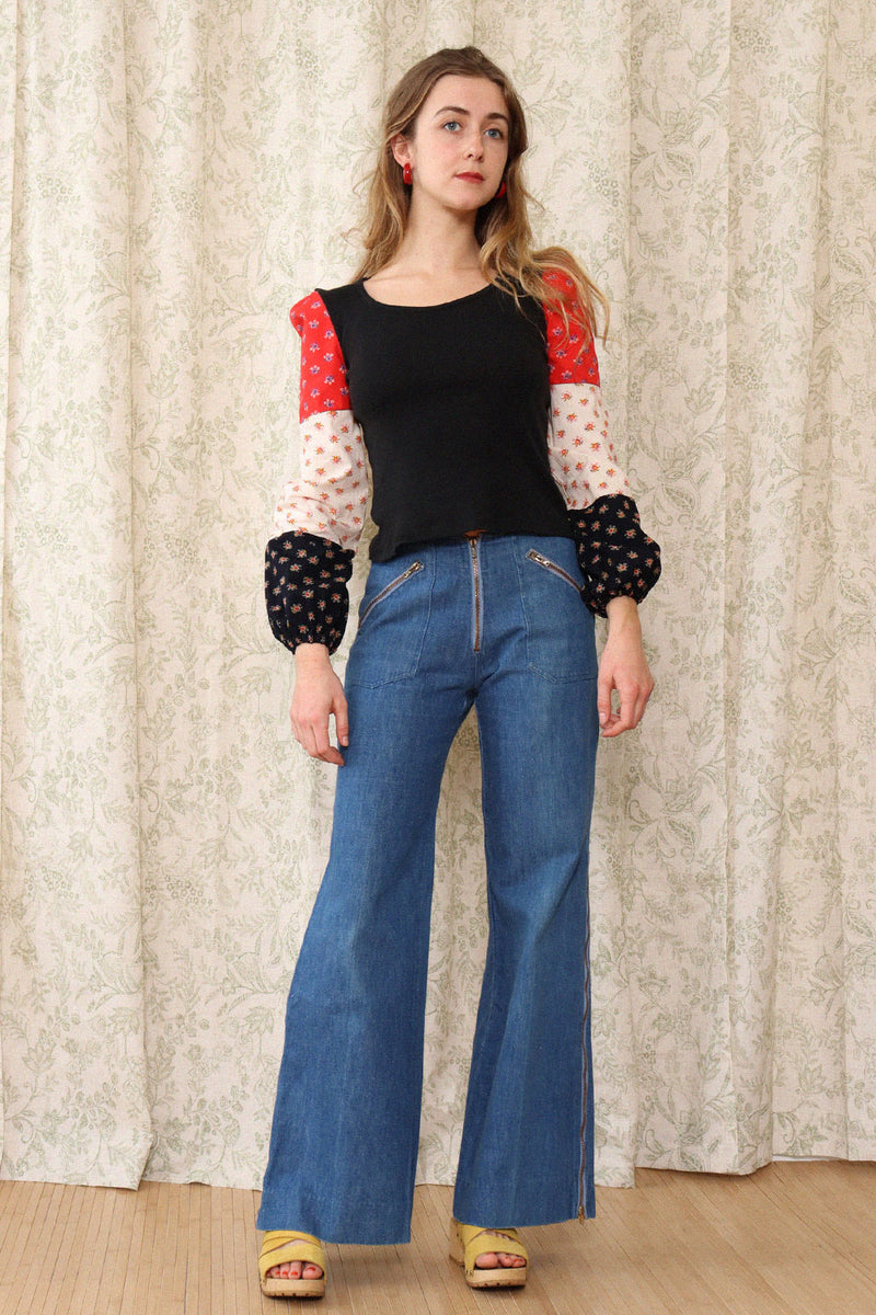 Patch Puff Sleeve Top S