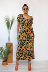 Tropical Print Swag Dress M/L