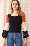 Patch Puff Sleeve Top S