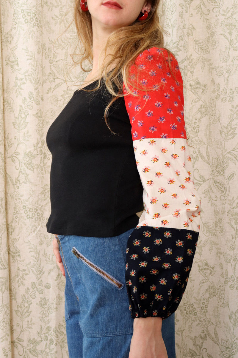 Patch Puff Sleeve Top S