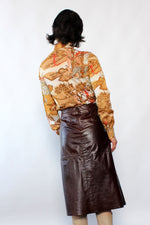 Brick Leather Skirt XS