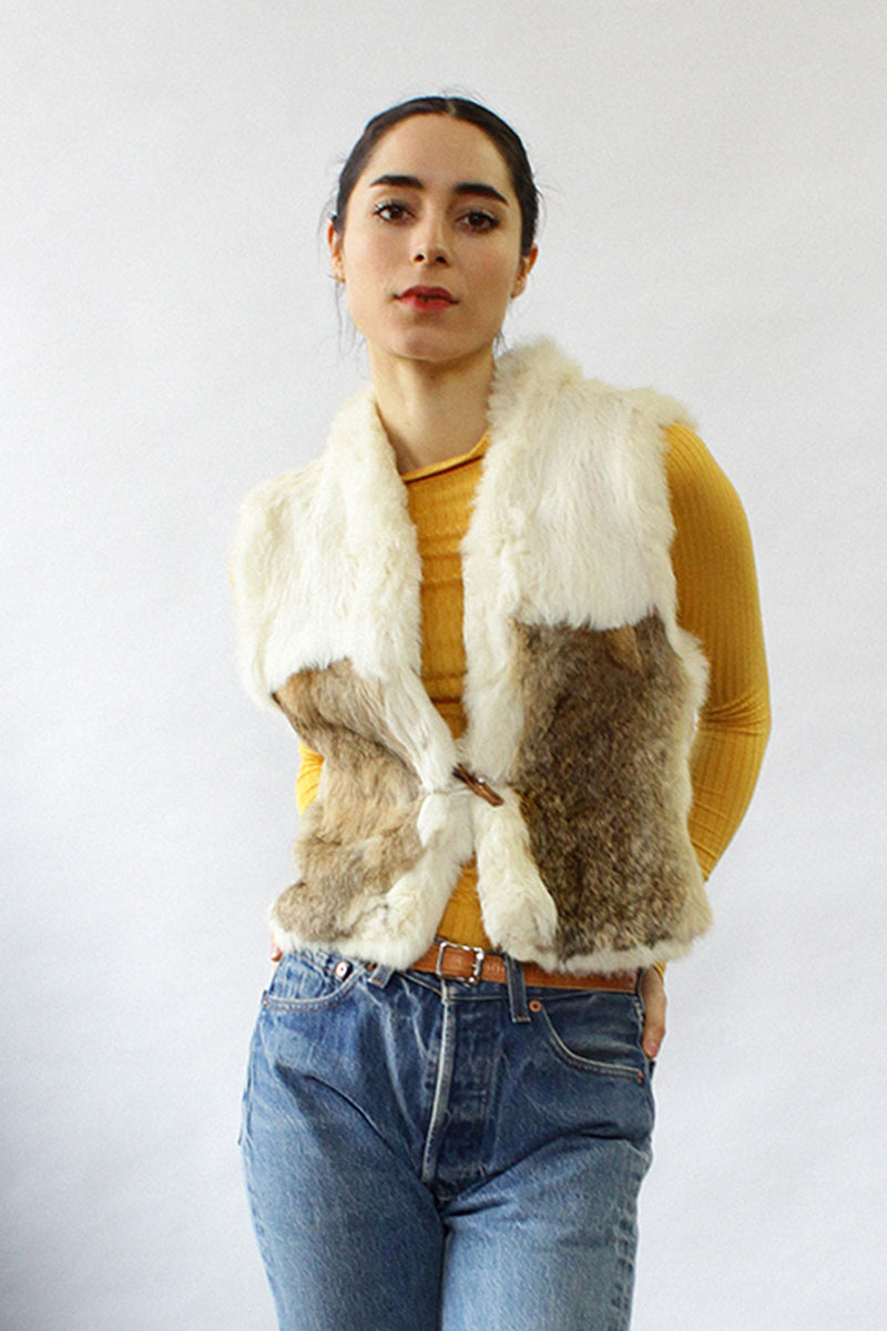 Woodland Rabbit Fur Vest S