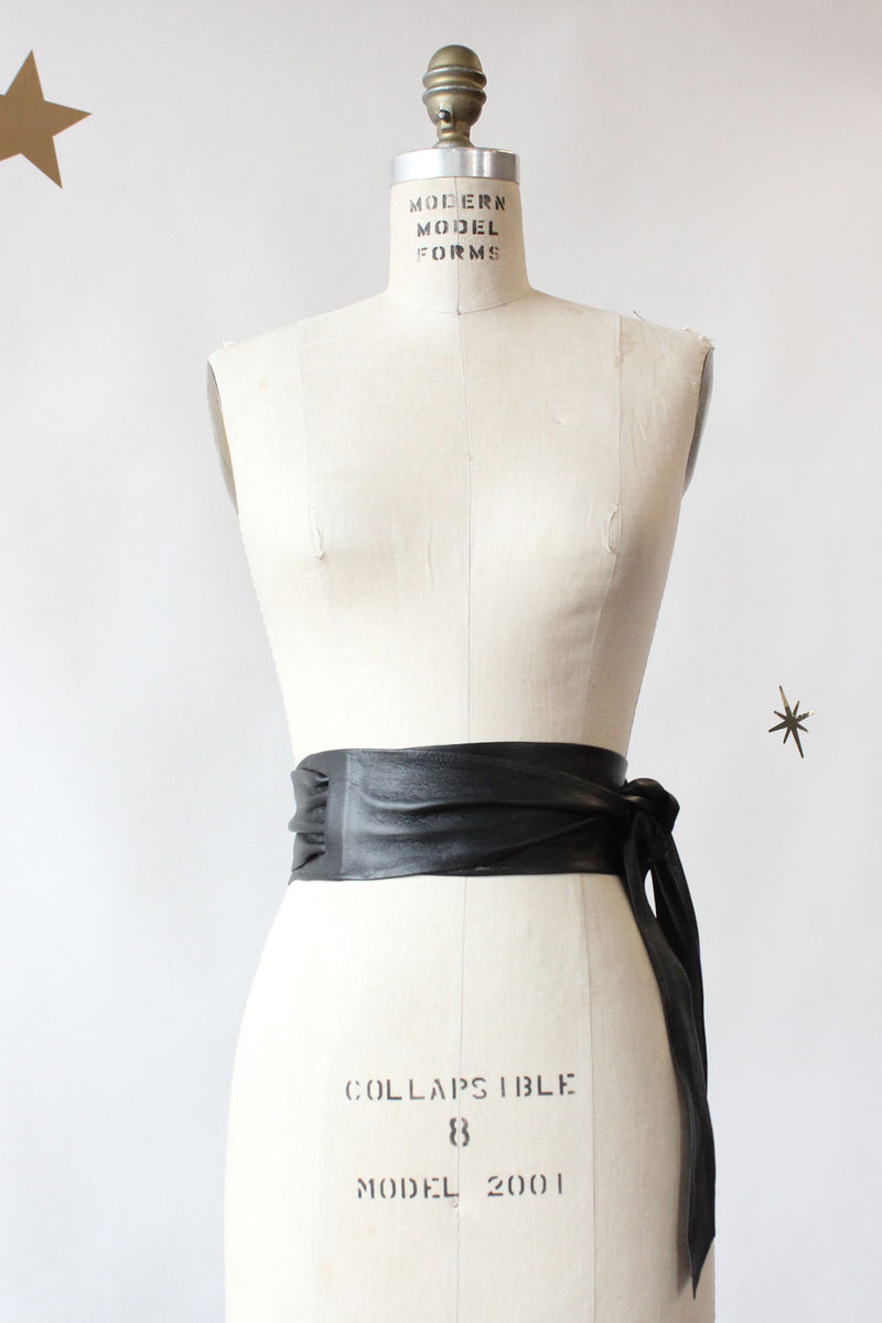 Midnight Leather Wrap Belt