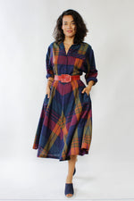 Jeweltone Plaid Shirtdress M