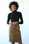 Leopard Burnout Suede Skirt S/M