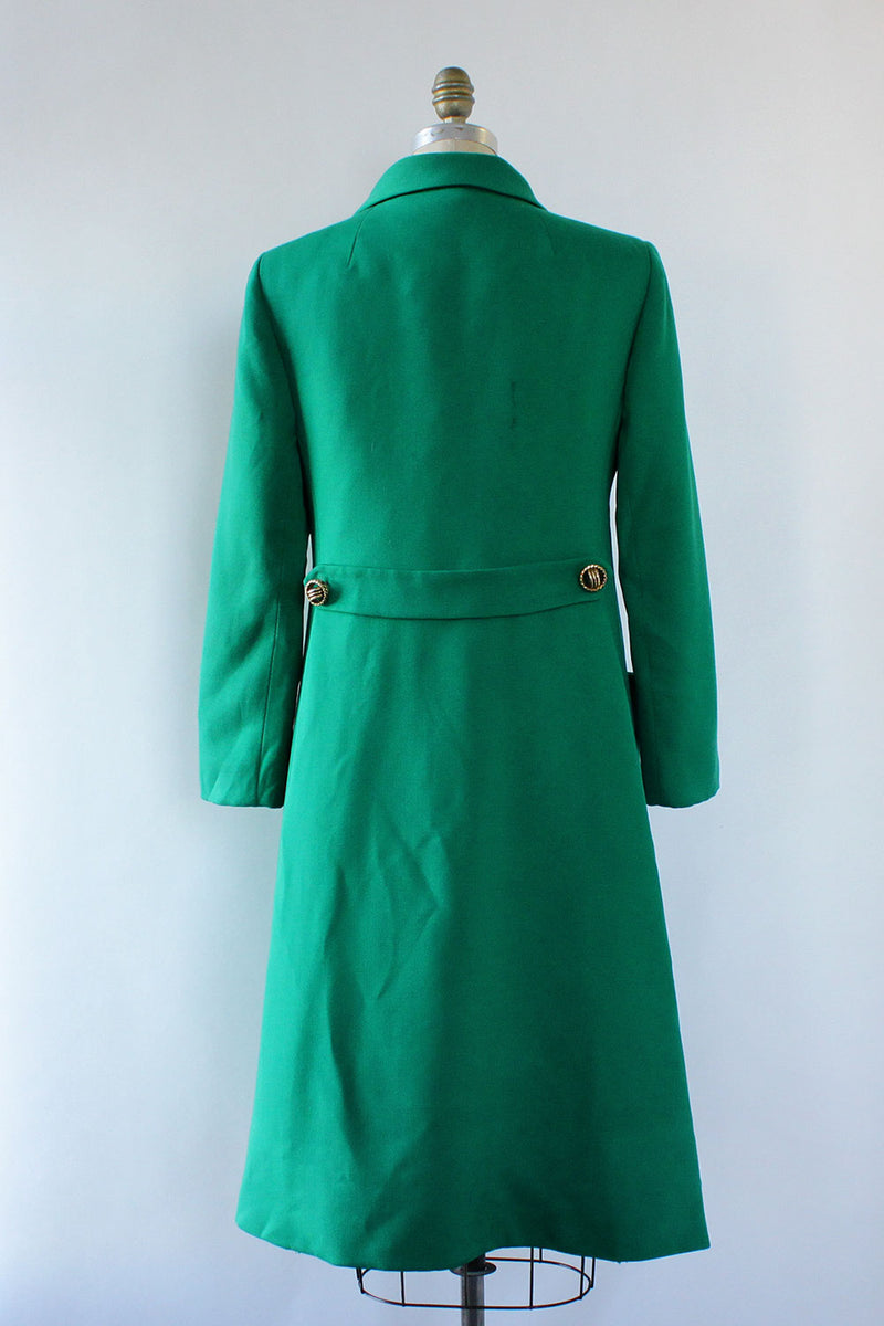 Kelly Green Fur Lined Coat S