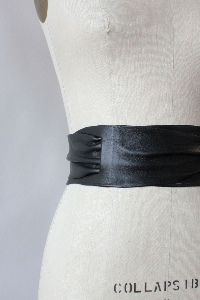 Midnight Leather Wrap Belt