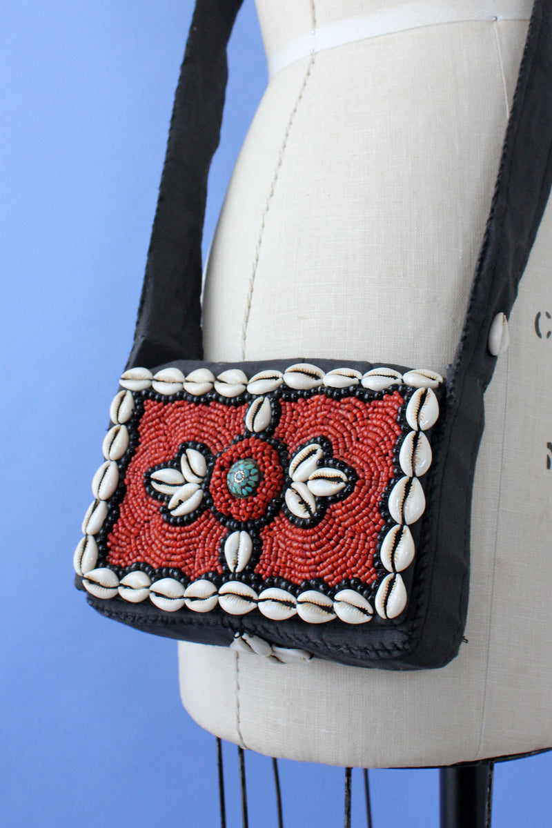 Cowrie Shell Beaded Bag