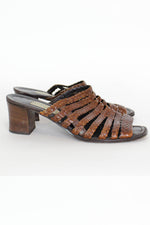 Braided Leather Heeled Sandals 9
