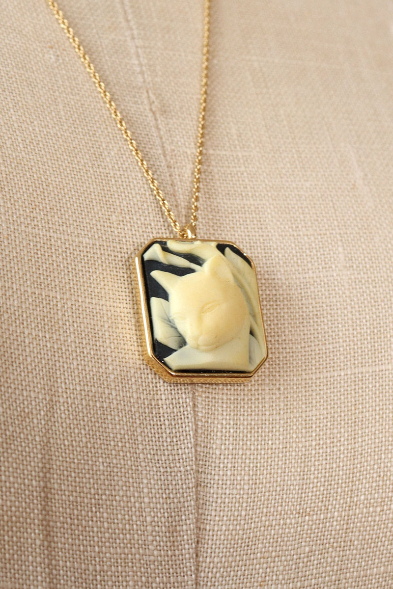 Coy Cat Pendant Necklace