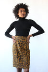 Leopard Burnout Suede Skirt S/M