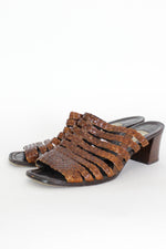 Braided Leather Heeled Sandals 9