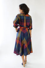 Jeweltone Plaid Shirtdress M