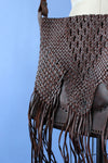 Woven Fringe Saddle Leather Satchel