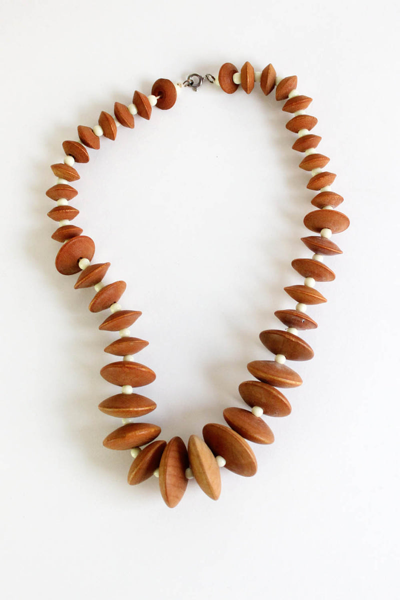 Wood Disc Bead Necklace