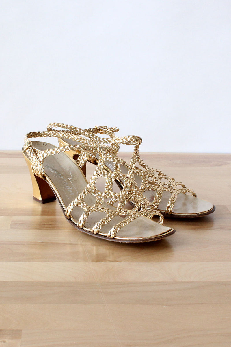 Golden Cage Sandals 7 1/2