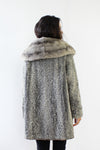 Silver Persian Lamb Mink Collar Coat M