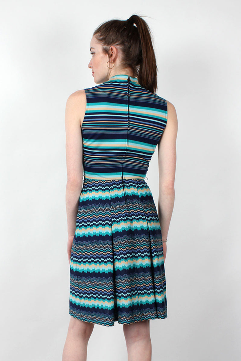 Aqua Zigzag Dress S