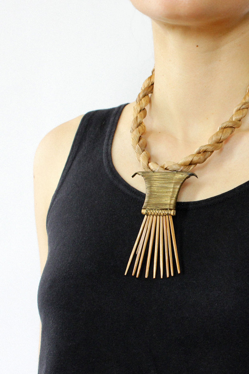 Braided Rope Fang Necklace