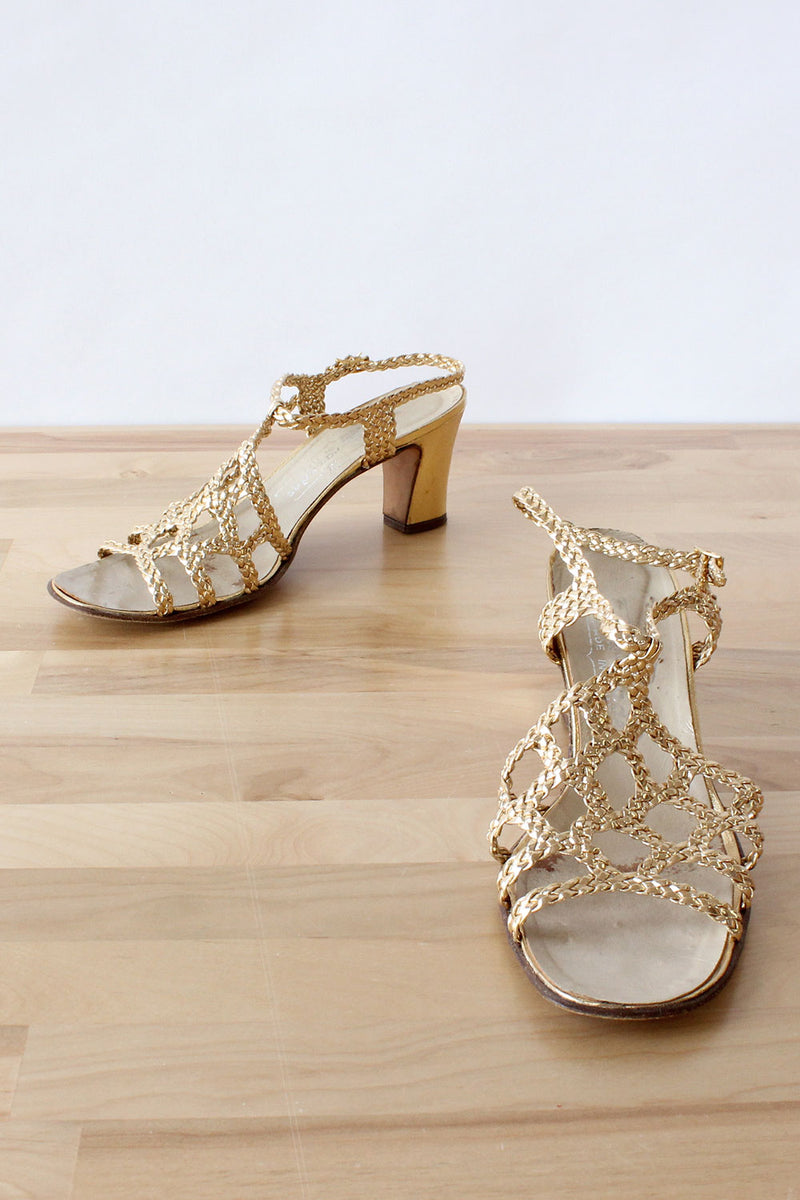Golden Cage Sandals 7 1/2