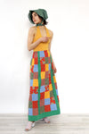 Patchwork Calico Maxi Skirt S-L