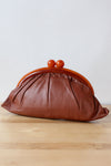 Amber Leather Kisslock Clutch