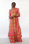 Ruffled Lime Plaid Dream Dress M