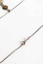 Sterling Feather Stone Necklace