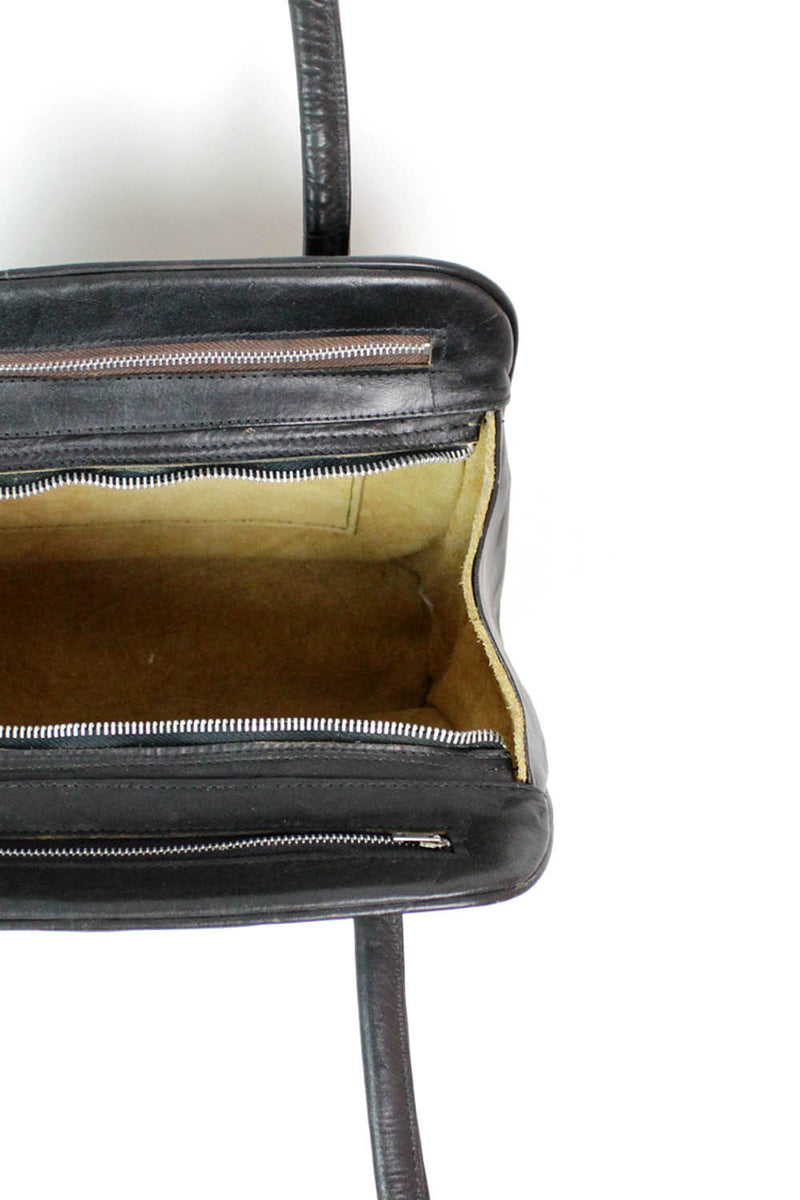 Tooled Leather Fur Patch Calendar Bag