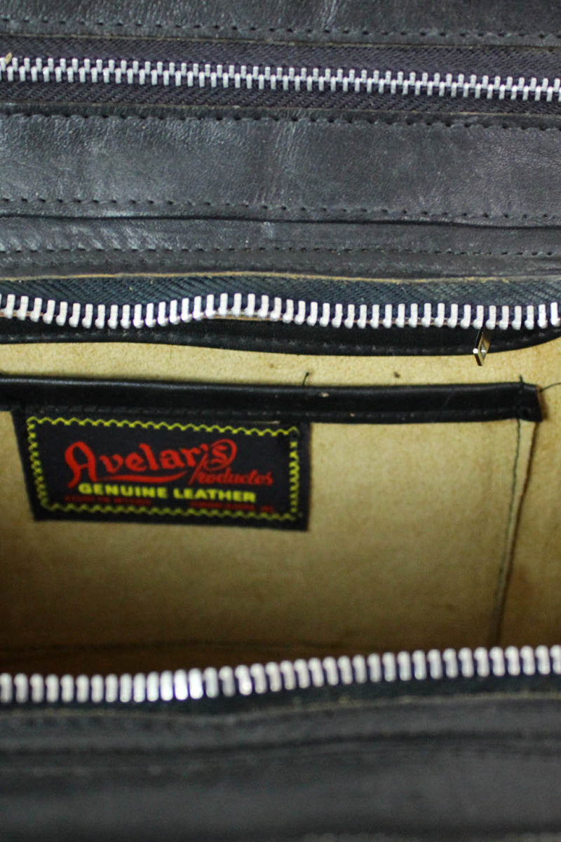 Tooled Leather Fur Patch Calendar Bag