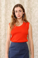 Tomato Red Ribbed Tank L