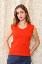 Tomato Red Ribbed Tank L