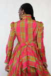 Ruffled Lime Plaid Dream Dress M