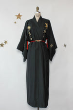 Golden Embroidered Silk Kimono