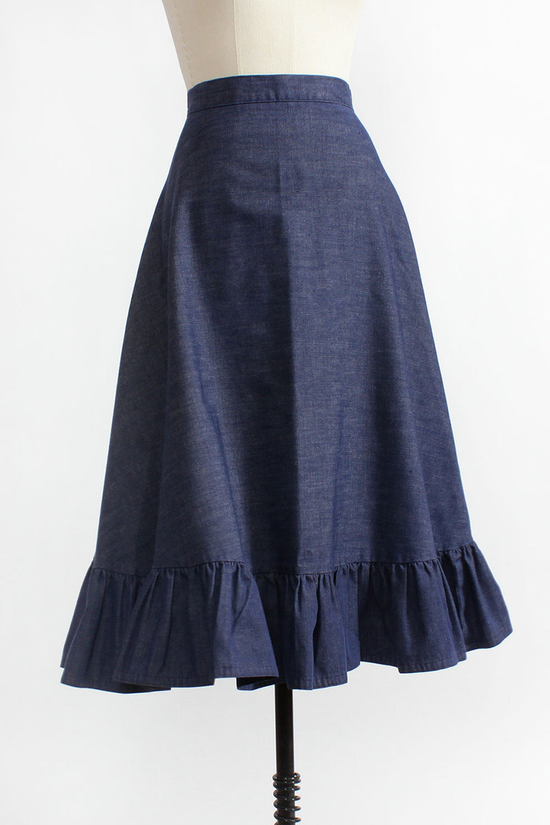 Dark Denim Bias Skirt M