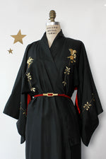 Golden Embroidered Silk Kimono